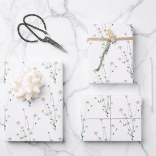Wildbloem Verpakkings Papier Plat Vellen Set van 3
