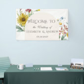 Wildbloem zonnebloem vlinders spandoek (Beurs)