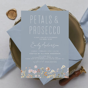 Wildbloemblaadjes & Prosecco Uitnodiging