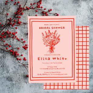 Wildbloemboeket rustiek grillig Vrijgezellenfeest Kaart