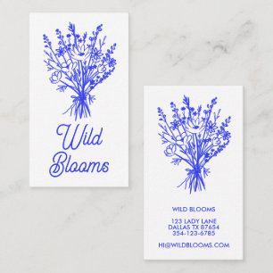 Wildbloemboeket Rustiek Minimaal Bloemen Blauw Chi Visitekaartje