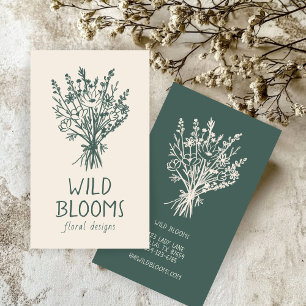 Wildbloemboeket Rustiek Minimaal Eenvoudig Bloemen Visitekaartje