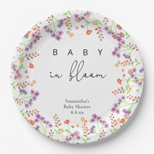 Wildbloemen - Baby in bloei Papieren Bordje (Voorkant)