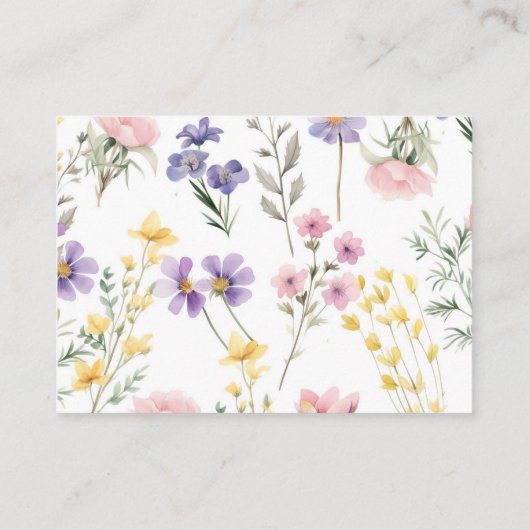 Wildbloemen Baby shower Diaper Raffle Informatiekaartje (Achterkant)