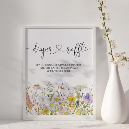 Wildbloemen Baby shower Diaper Raffle Poster