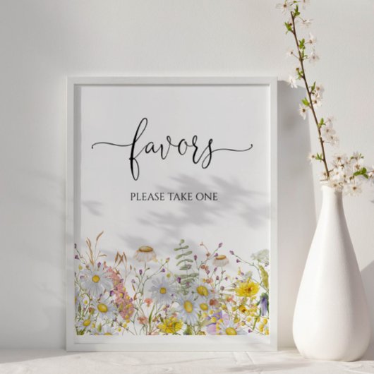 Wildbloemen Baby shower Favors Poster