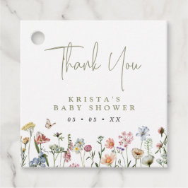 Wildbloemen Baby shower Hartelijk dank Bedankjes Labels