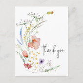 Wildbloemen Baby shower Hartelijk dank Briefkaart (Voorkant)