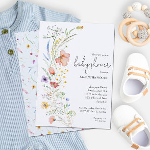 Wildbloemen Baby shower Kaart