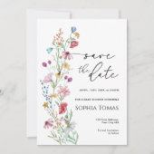 Wildbloemen Baby shower Save The Date (Voorkant)