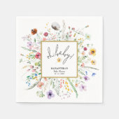 Wildbloemen Baby shower Servet (Voorkant)