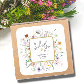 Wildbloemen Baby shower Vierkante Sticker