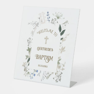 wildbloemen Baptisme welkomstteken Reclamebord Met Voetstuk