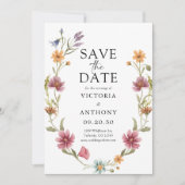 Wildbloemen Bewaar de datumkaarten Save The Date (Voorkant)