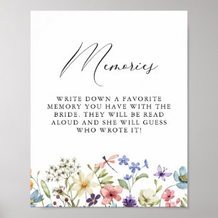 Wildbloemen Bloemen Herinneringen met de bruid Poster