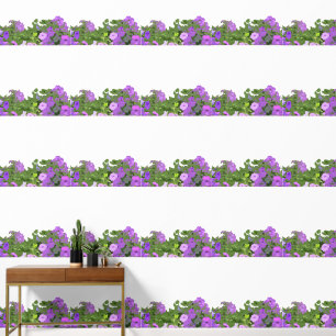 Wildbloemen Bloemen Paarse Violet Groene bladeren  Behang