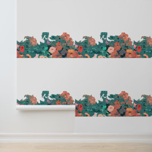 Wildbloemen Bloemen Sinaasappel Groene bladeren Gr Behang