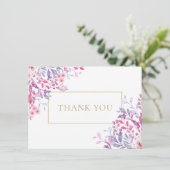 Wildbloemen bloemenelegant goud geometrisch bedankkaart (Staand voorkant)