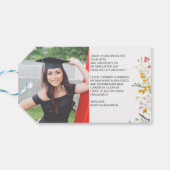 Wildbloemen boho Afstuderen Foto Cadeaulabel (Achterkant Horizontaal)