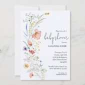 Wildbloemen Boy Baby Shower Invitations (Voorkant)