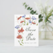 Wildbloemen bruiloft met uitzondering van de datum briefkaart (Staand voorkant)