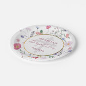Wildbloemen Cirkel Doop Papieren Bordje (Gekanteld)
