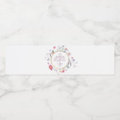 Wildbloemen Cirkel Doop Waterfles Etiket (Enkel label)