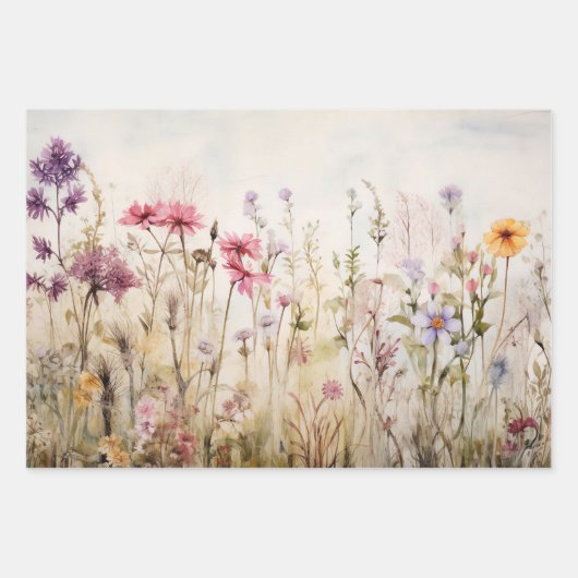 WILDBLOEMEN DECOUPAGE DECORATIEF PAPIER SET INPAKPAPIER VEL (Voorkant 3)