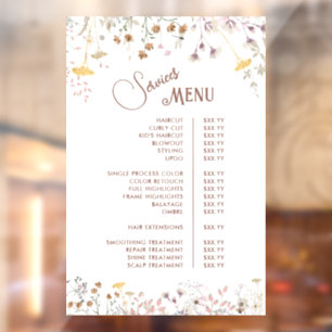 Wildbloemen Diensten Menu Raamsticker