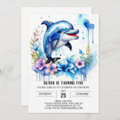 Wildbloemen Dolfijn Magic Verjaardag Kaart (Voorkant / Achterkant)
