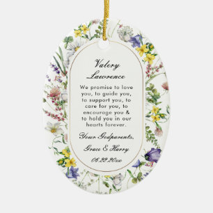 Wildbloemen Doop Boho Chic Keramisch Ornament