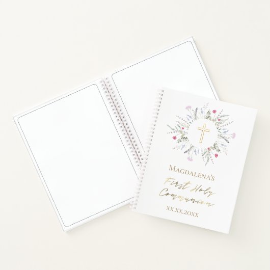 Wildbloemen Eerste Heilige Communie Gastenboek Notitieboek (Binnen)