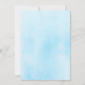 Wildbloemen Elegant Stoffig Blauw Bruiloft Uitnodi Kaart (Achterkant)