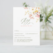 Wildbloemen Elegante bruiloft RSVP (Staand voorkant)