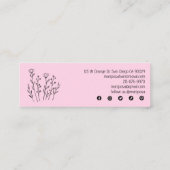 Wildbloemen Elegante lijn art aangepaste sociale p Mini Visitekaartje (Achterkant)