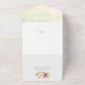 Wildbloemen Elegante Vibrant Zomer Bruiloft All In One Uitnodiging (Buitenkant)