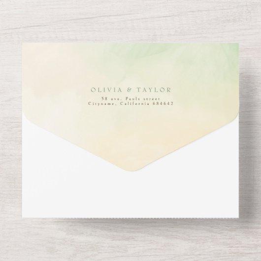 Wildbloemen Elegante Vibrant Zomer Bruiloft All In One Uitnodiging (Achterkant)