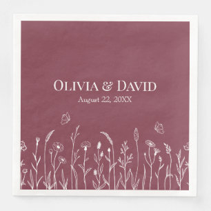 Wildbloemen en Butterfiles Trouwservetten Servet