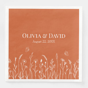 Wildbloemen en Butterfiles Trouwservetten Servet