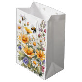 Wildbloemen en honingbijen Waterverf Medium Cadeauzakje (Voorkant Gekanteld)