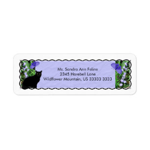 Wildbloemen en Kat Return Address Labels