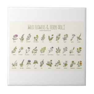Wildbloemen en Kruiden Tegeltje