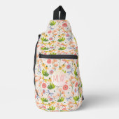 Wildbloemen en libellen monogram sling bag (Voorkant)