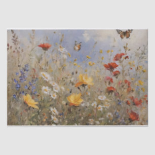 Wildbloemen en vlinders Decoupage Tissuepapier