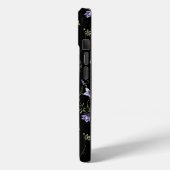 Wildbloemen en vlinders op zwart Case-Mate iPhone case (Achterkant / Links)