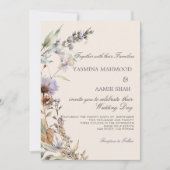 Wildbloemen Floral Moderne bruiloft Kaart (Voorkant)