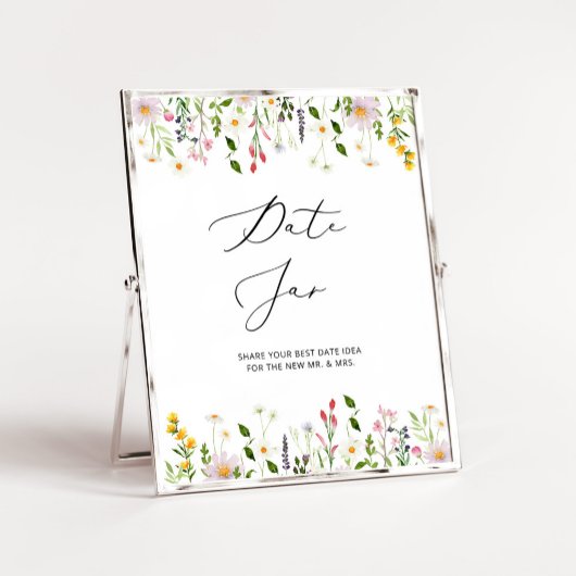 Wildbloemen gaan uit naar nachtideeën. Datum jar b Poster