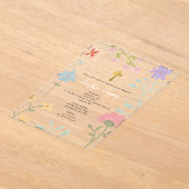 Wildbloemen Grieks-orthodox doopsel Acryl Uitnodigingen (Laagn)