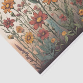 Wildbloemen groeien in het veld Illustratie Tissuepapier (Detail)