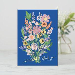 Wildbloemen Handgeschilderd op maat Bedankkaart